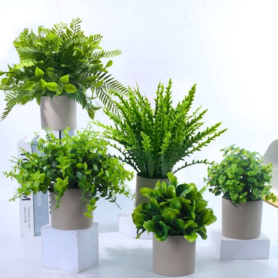 Bowayaoa Artificial Potted Plants, Realistic Faux Greenery Bonsai, Waterproof Fake Flower, Maintenance-Free Desktop Decor for Office, Living Room, Entryway and Wine Cabinet