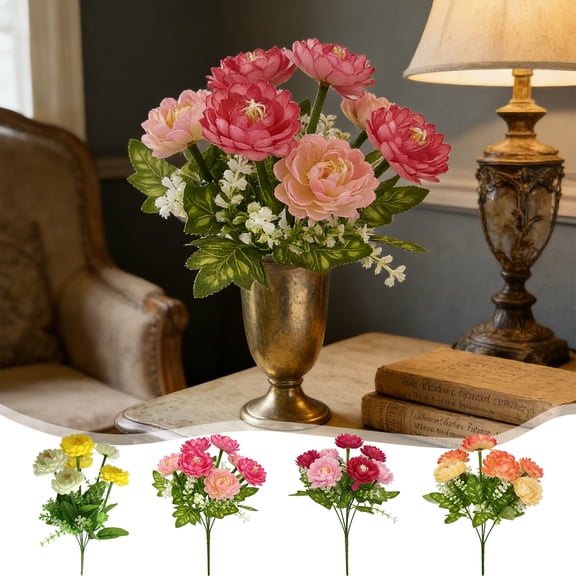 Bowayaoa Artificial Snow Flower Rattan, Realistic Plastic Fake Floral Stem, Weather Resistant Long Lasting Faux Flower, Simulation Bouquet for Indoor Outdoor Home Vase Table Wall Decor