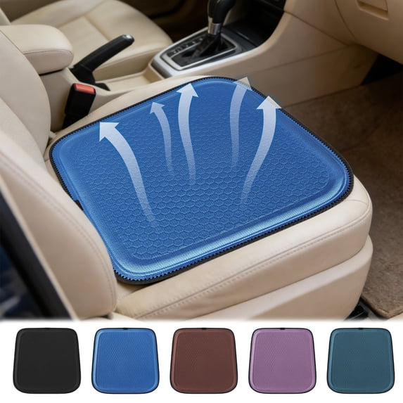 Bowayaoa Breathable Cooling Car Seat Cushion 18×18 inch, Non-Slip Ventilated Silica Seat Pad, Universal Comfort Cooling Mat for Vehicle, Office Chair and Multi-Scenario Daily Use
