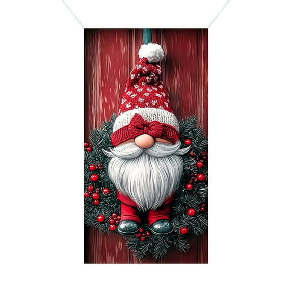 Bowayaoa Christmas Santa Door Covers Merry Christmas Door Cover Decorations Welcome Santa Cluas Xmas Party Hanging Banner Backdrop for Front Door Christmas New Year Supply Winter Holiday, 71 x 35 in