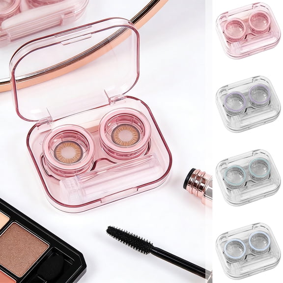 Bowayaoa Contact Lens Case , Travel Cute Colored Contact Lenses Applicator Removal Tool Kit with Mirror Solution Bottle for Daily Outdoor
