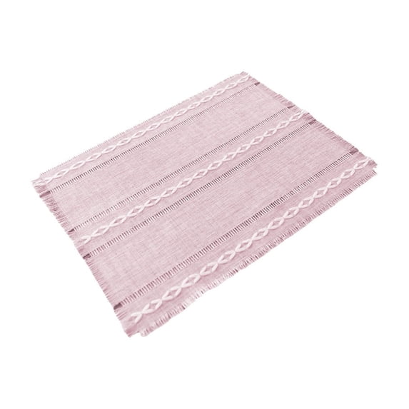 Cotton Placemats, 13 x 18 Inch Woven Cloth Placemats Boho Rectangular Washable Placemat Linen Fabric Heat Resistant Placemat for Kitchen and Dining Tables