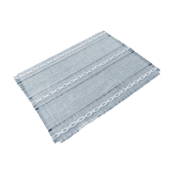 Cotton Placemats, 13 x 18 Inch Woven Cloth Placemats Boho Rectangular Washable Placemat Linen Fabric Heat Resistant Placemat for Kitchen and Dining Tables