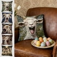 thumbnail image 1 of Decorative Throw Pillow Covers Craft Animal Square Accent Fluffy Pillowcases Cushion Cover for Sofa Couch Farmhouse Bedroom Home Decor 18x18 Inch, 1 of 7