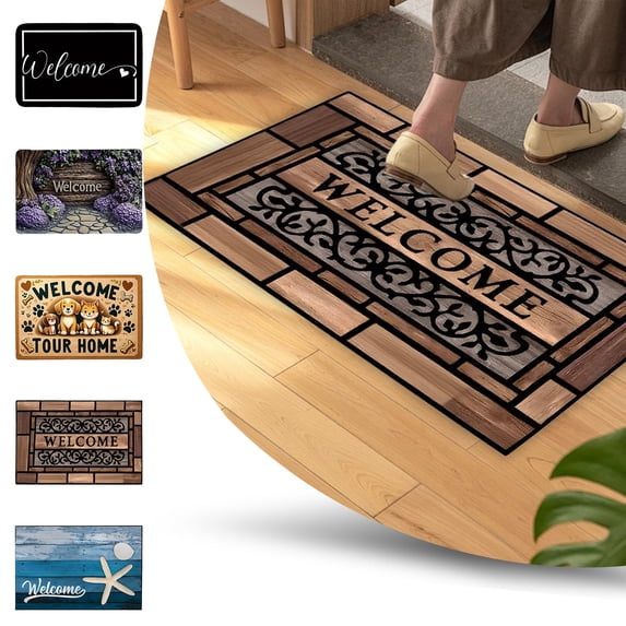 Bowayaoa Door Mat Outside Entrance - Non-Slip Washable Doormat Indoor Outdoor Mat Tan Farmhouse Entry Rug Small Throw Rugs for Entryway Kitchen Front Porch Decor