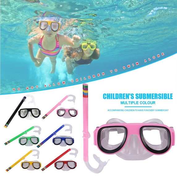 Bowayaoa Electroplated Large Frame Swimming Goggles, HD Anti-Fog Comfort Swim Goggles with Snorkel, Waterproof Protective Swimming Eyewear Set for Pool Water Sports