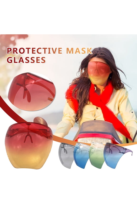 Face Protective Sunglasses Visor, Anti-Fog Unisex PC Panel Shield, Breathable Detachable Nose Pad Outdoor Sports Face Cover Sunglasses