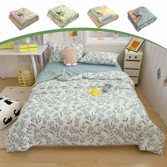 Bowayaoa Floral Quilt Reversible, Design Lightweight Bedspread Quilt Bedding, Soft Coverlet for All Seasons | Floral, Spring, Reversible, Ultra Soft, Lightweight