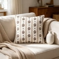 thumbnail image 1 of Bowayaoa Floral Striped Decorative Throw Pillow 18x18 Inch, Soft Nature Pattern Square Cushion with Pillow Insert, Stylish Embellished Pillow for Sofa Bedroom Living Room Home Decor, 1 of 7