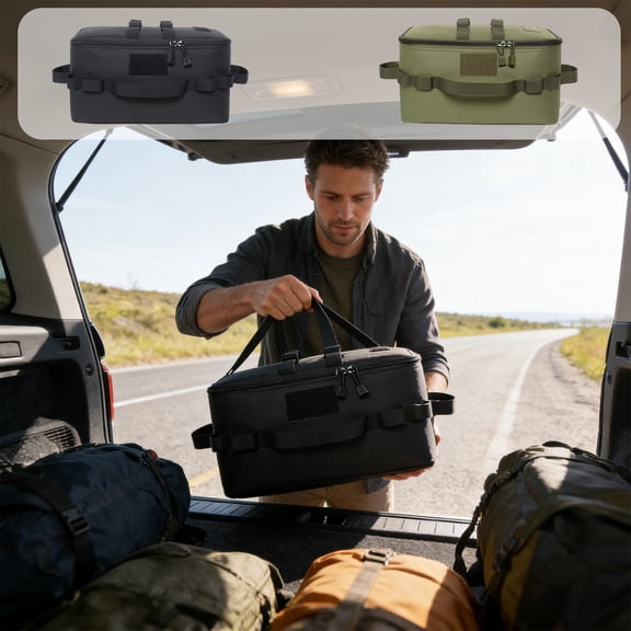 Bowayaoa Foldable Oxford Cloth Storage Bag, Shockproof Portable Carry Pouch, Multifunctional Organizer for Camping Stove Gas Tank Outdoor Gear Travel Supplies