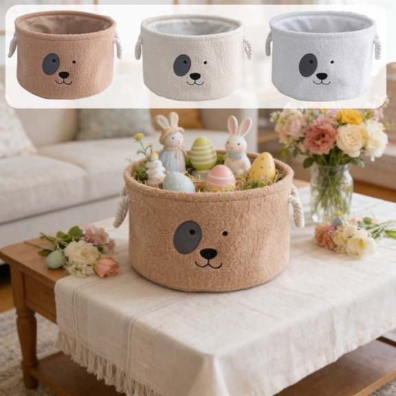 Bowayaoa Foldable Storage Basket - Collapsible Containers Organizers with Handle for Home Decor or Storing Toys, Keys, Sundries, Little Crafts