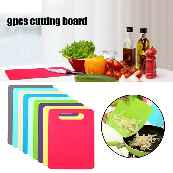 Bowayaoa Food Grade Coded Cutting Boards, Flexible Non-Slip PP Cutting Mats, Anti-Cross Contamination Kitchen Chopping Boards, Washable Curved Design for Easy Food Prep and Storage