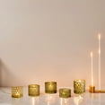 thumbnail image 1 of Geometric Hollow Iron Candlestick, Decorative Aromatherapy Candle Holder for Tabletop, Modern Wrought Iron Light Projecting Home Decor for Living Room, Bedroom & Festive Decoration, 1 of 7