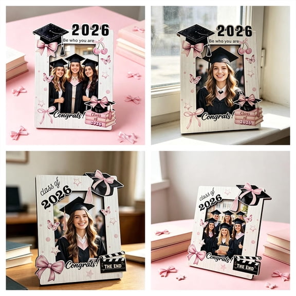 Bowayaoa Graduation Memorial Wooden Photo Frame, Doctoral Cap Scroll Shaped Picture Frame, Desktop Decorative Graduation Keepsake Frame, Academic Achievement Gift for Graduate Family Friend