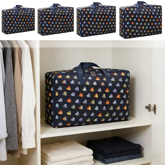 Bowayaoa Heavy Duty Moving Bags, Extra Large Storage Bags with Reinforced Handles & Strong Zippers, Foldable & Reusable Moving Box Alternative for Clothes & Dorm Storage