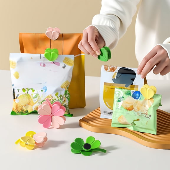 Bowayaoa Magnetic Food Bag Clip, Plastic Refrigerator Magnet Sealing Clips, Moisture Proof Snack Spice Tea Bag Sealer, Multi-Purpose Kitchen Storage Note Cable Organizer Clip
