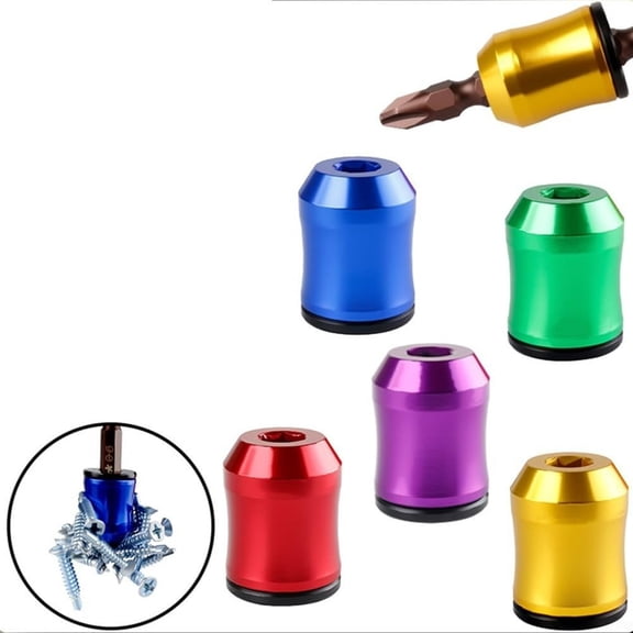 Bowayaoa Magnetic Screw Holder, Magnetic Screw Ring Screwdriver Head Magnetic Ring for Hex Screwdrivers & Power Bits, Bit Magnetizer for Drill Power Tools Mechanics Carpenters
