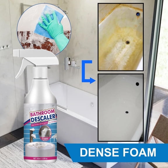 Bowayaoa Multi-Purpose Bathroom Cleaner, Stain Remover, Effective Glass Tile Faucet Tub and Porcelain Descaler, Heavy Duty Cleaning Liquid for Household Bathroom Surfaces
