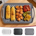 thumbnail image 1 of Bowayaoa Non Slip Plastic Serving Tray with Handle, Stable Lap Food Tray, Dishwasher Safe Breakfast Tea Snack Tray for Bed Living Room Kitchen Daily Dining Use, 1 of 10