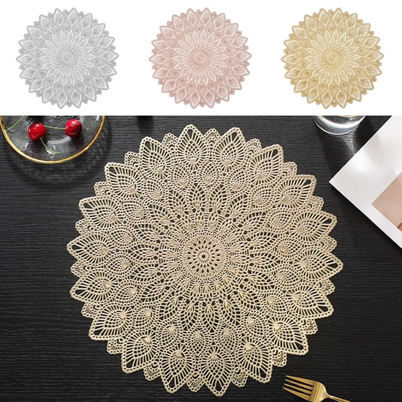 Bowayaoa PVC Heat Insulation Placemat, Anti-Scald Non-Slip Table Mat, Waterproof Clean Wine Coffee Tea Pad, Creative Decorative Table Protector for Kitchen Dining, Holiday and Daily Home Use