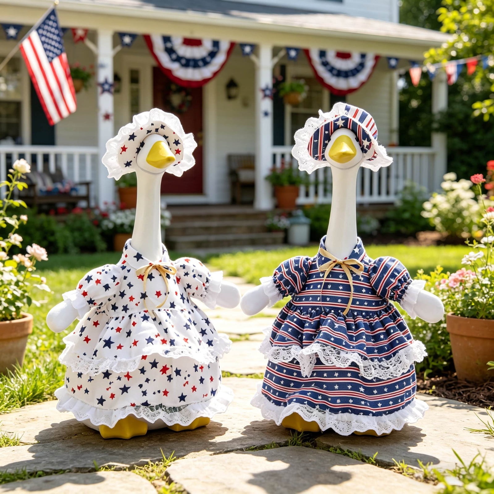 Bowayaoa Patriotic 4th of July Outfit Set, Weather Resistant Fabric
