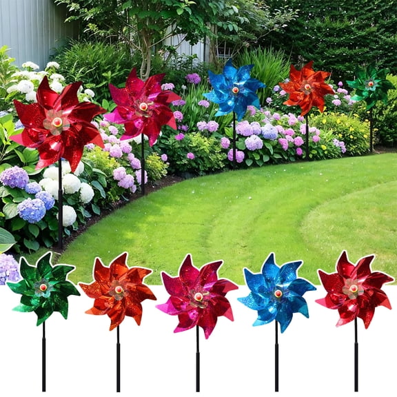 Bowayaoa Pinwheels, Party Gifts Flower Wind Spinners, DIY Windmill Crafts, Festival Birthday Outdoor Decorations for Garden, Lawn, Yard, Patio, Camping, Park