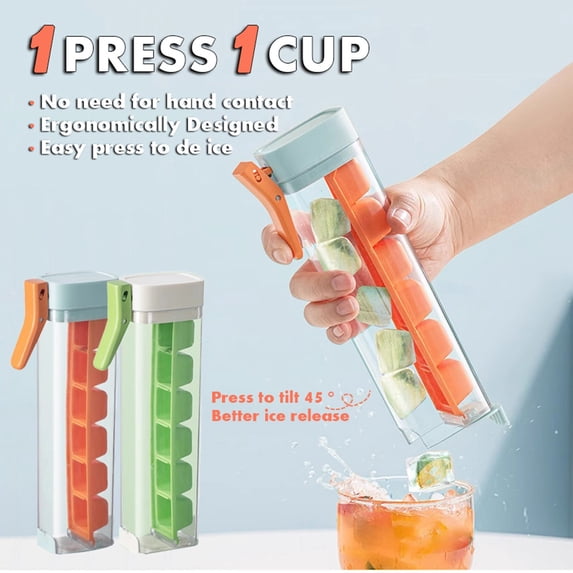 Bowayaoa Press Type Silicone Tray, One Hand Easy Release Ice Maker Mold ...