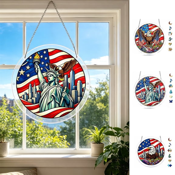 Bowayaoa Puzzle Acrylic Suncatcher Window Hanging Pendant, Fade Resistant Light Blocking Sun Shade Panel, Indoor Office Home Window Decor Ornament