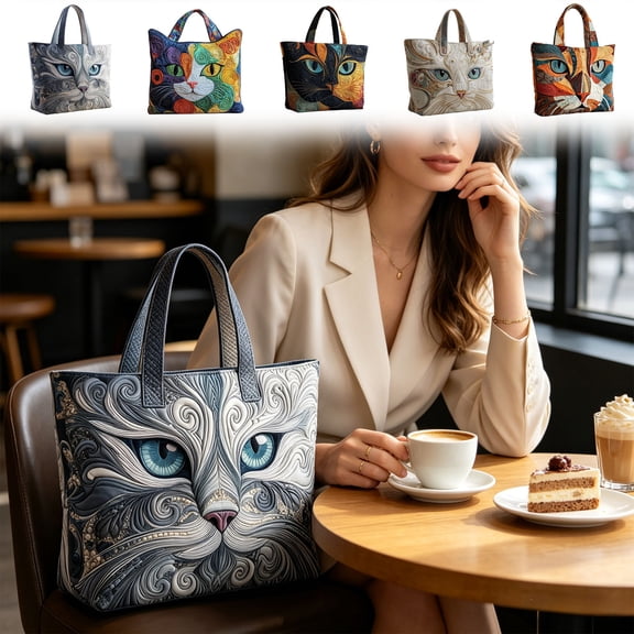 Bowayaoa Quilted Embroidery Nylon Tote Bag, Laptop Crossbody Shoulder Handbag, Multiway Convertible Purse for Office Work Daily Shopping Weekend Travel
