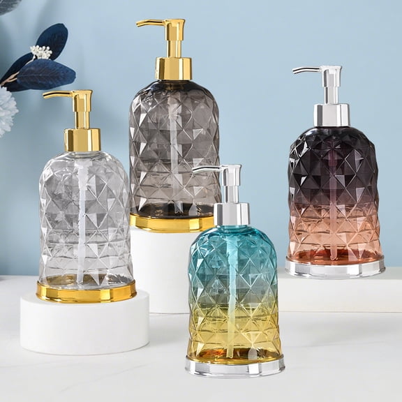 Bowayaoa Refillable Plastic Hand Soap Dispenser, Multi-Purpose Pump Dispenser Bottle for Liquid Soap Lotion Shampoo, Stylish Countertop Dispenser for Bathroom Kitchen Toilet Office
