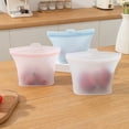 thumbnail image 1 of Bowayaoa Reusable Silicone Food Storage Bag, Airtight Sealed Fresh Keeping Pouch, Food Grade Leakproof Organizer Bag for Fruit Vegetable Snack Refrigerator Kitchen Storage, 1 of 7