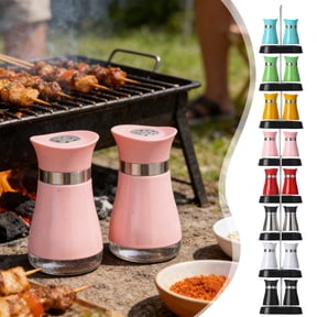 Bowayaoa Salt and Pepper Shakers, Stainless Steel Salt Pepper Shaker Containers with Bottom for Kitchen Cooking, BBQ, Bar, Table, RV, Camp