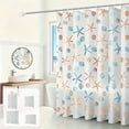 thumbnail image 1 of Seashell Pattern Shower Curtain 1 Panel, Waterproof Mildew Resistant Light Transmitting Opaque Bathroom Partition Curtain, No-Drill for Home Bathroom Decor, 1 of 7