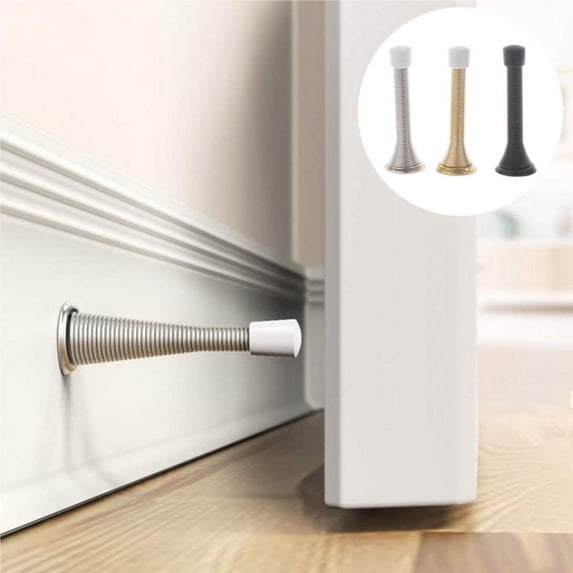 Bowayaoa Spring Door Stopper, Rubber Wall Mount Door Stop, Shock Absorbing Noise Reduction Door Bumper for Bedroom Bathroom Kitchen Office Wall Door Protection Decoration