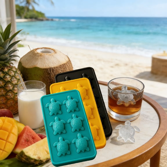 Bowayaoa Tray Shell Silicone Trays with Cute Marine Life Shapes Cubes Easy to Release Perfect for Freezer Home, Kitchen, Drinks, Cocktail, Coffee, Chocolate Mold
