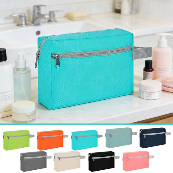Bowayaoa Waterproof Travel Toiletry Bag, Portable Cosmetic Makeup Organizer Pouch, Durable Zipper Storage Handbag for Business Trip Vacation Bathroom Gym Daily Personal Item Storage