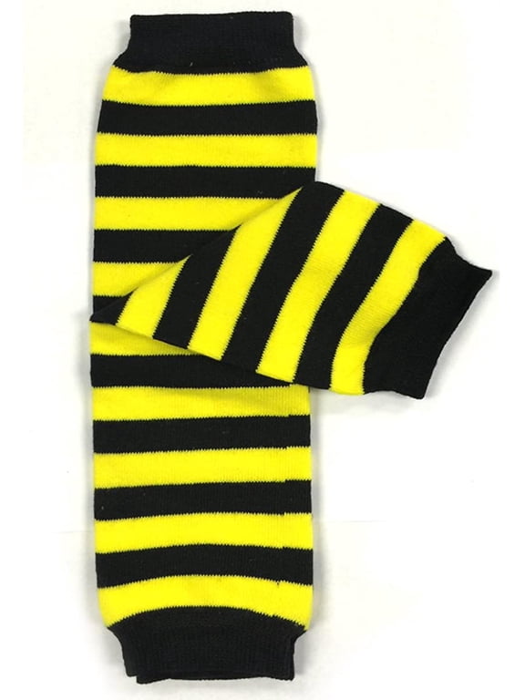 Baby Stripes and Chevron Leg Warmers One Size Yellow and Black S