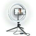 thumbnail image 1 of Bower 10" LED Phone Ring Light Tripod Stand for Desk - Tripod Ball Head, Adjustable 3 White Modes, 1 of 6