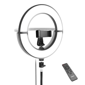 Bower 12" Foldable Ring Light with Adjustable Stand and Remote Control- Black