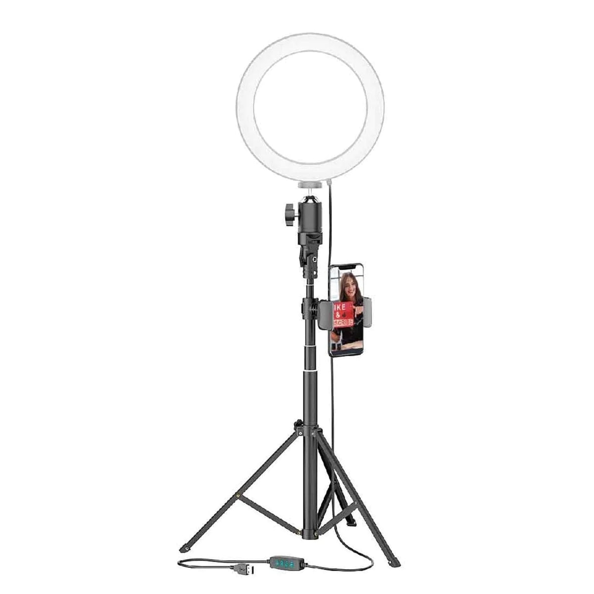 Bower 8 Selfie Ring Light Studio with Tripod Stand and Phone