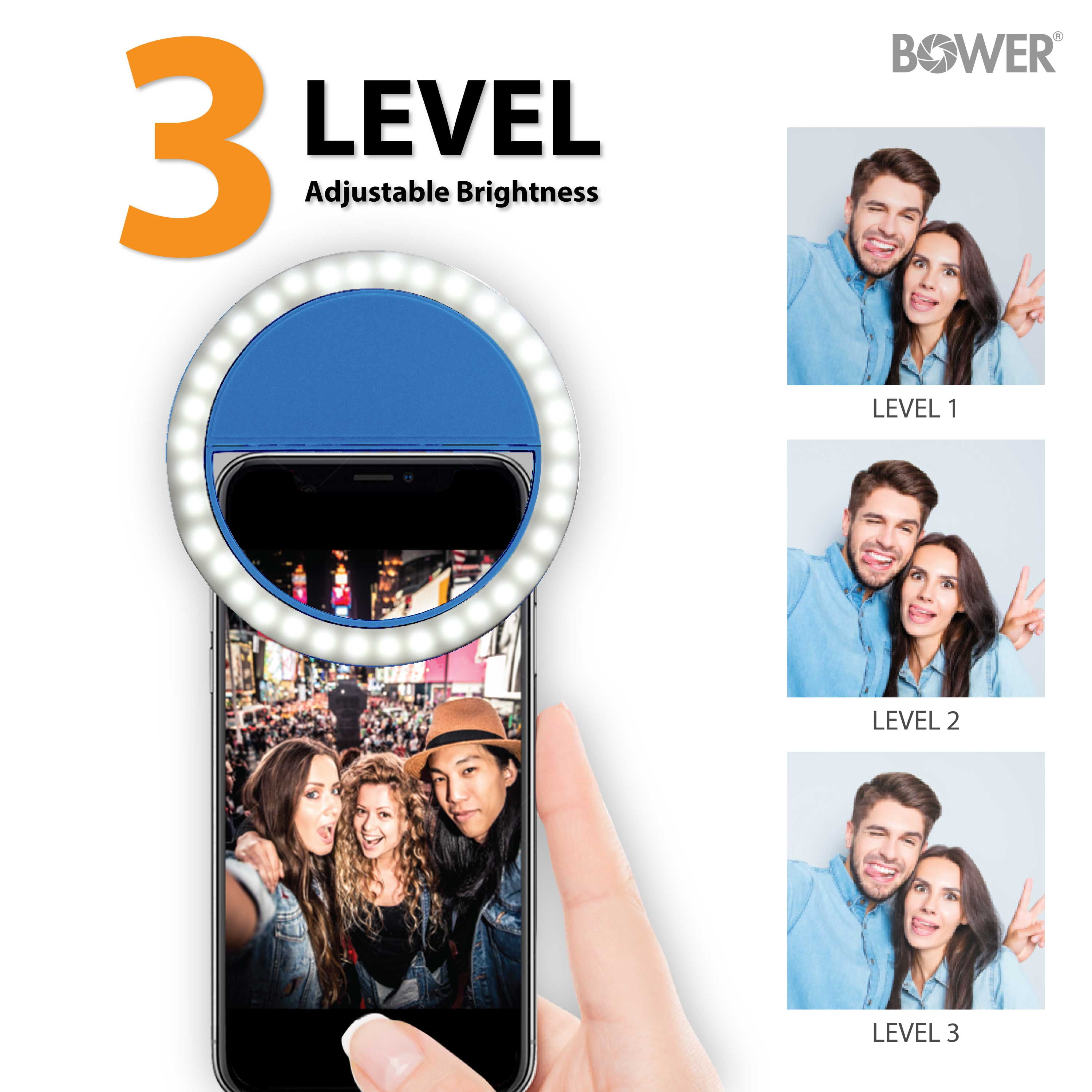 Bower Clip On Ring Light, Blue