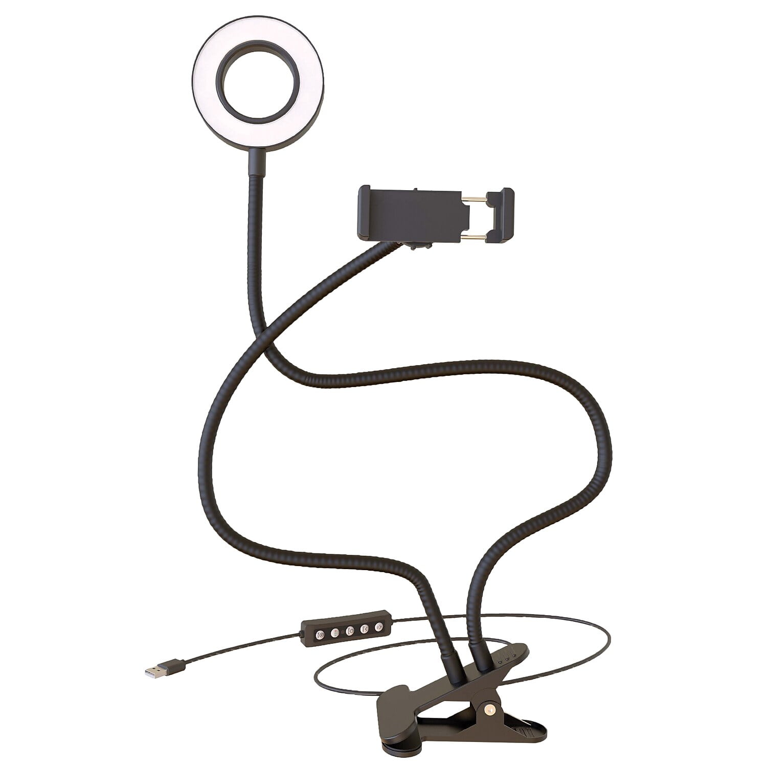 Bower Flexible White and RGB LED Ring Light with Smartphone Holder 