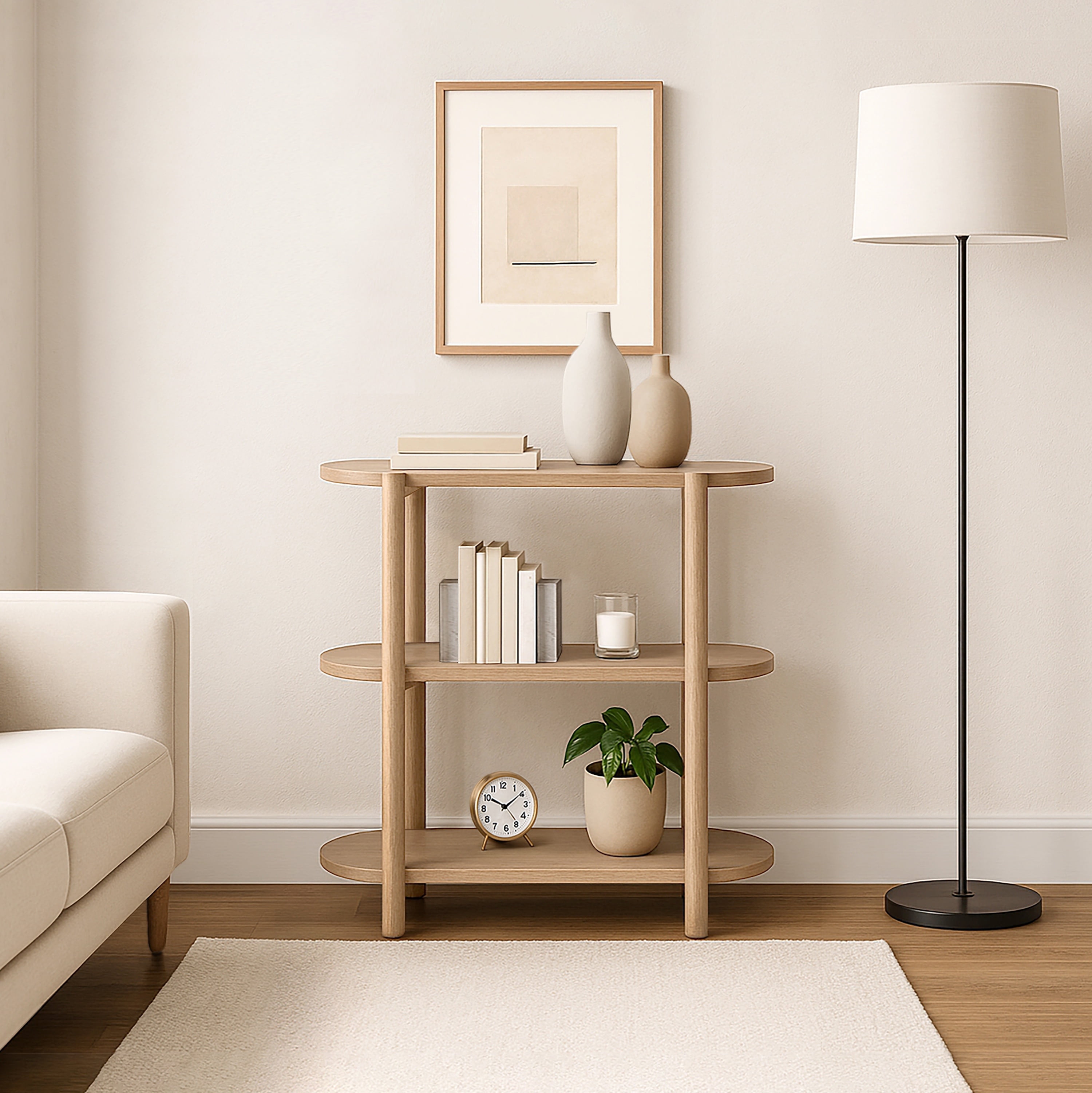 Bower Home Modern 32" Wood Bookcase in Toasted Oak
