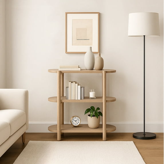 Bower Home Modern 32" Wood Bookcase in Toasted Oak