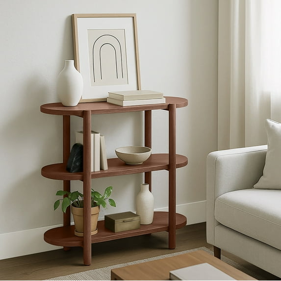 Bower Home Modern 32" Wood Bookcase in Walnut