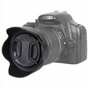 Bower Professional Series Tulip Lens Hood and Lens Cap for DSLR Camera, 55mm Lens - Black