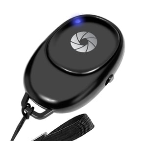 Bower Wireless Remote Shutter for Phone - Compatible with Most Smartphones, Compact Design, Lightweight, Includes Carrying Pouch - Black