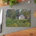 thumbnail image 1 of U R There Photography Bowers Road Little White Rustic Farmhouse Tempered-Glass Cutting Board 8"x 11", 1 of 9