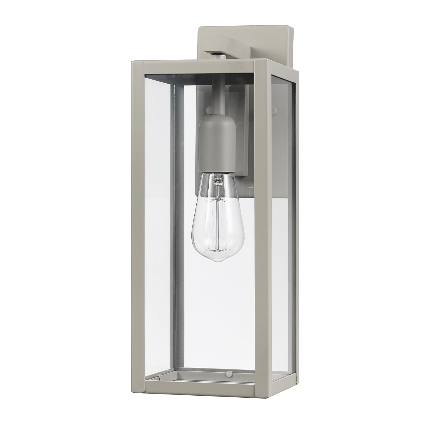 Globe Electric 1-Light Matte Gray Outdoor Indoor Wall Sconce Clear Glass Shade