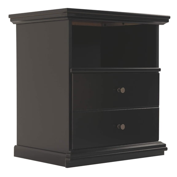 Bowery Hill 1 Drawer Wood Nightstand in Black